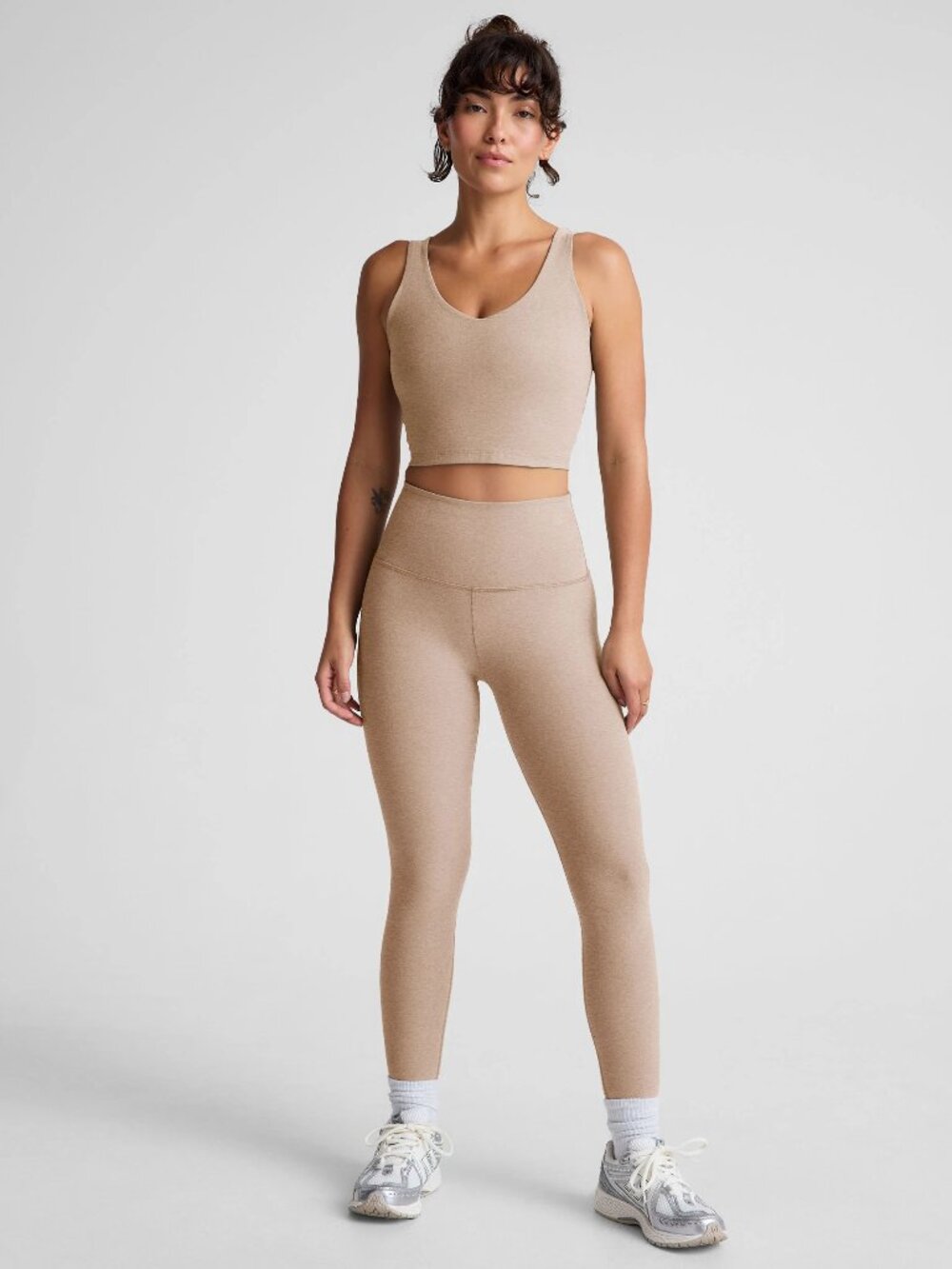 Beyond Yoga Spacedye Caught In The Midi High Waisted Legging Sand Swept Heather